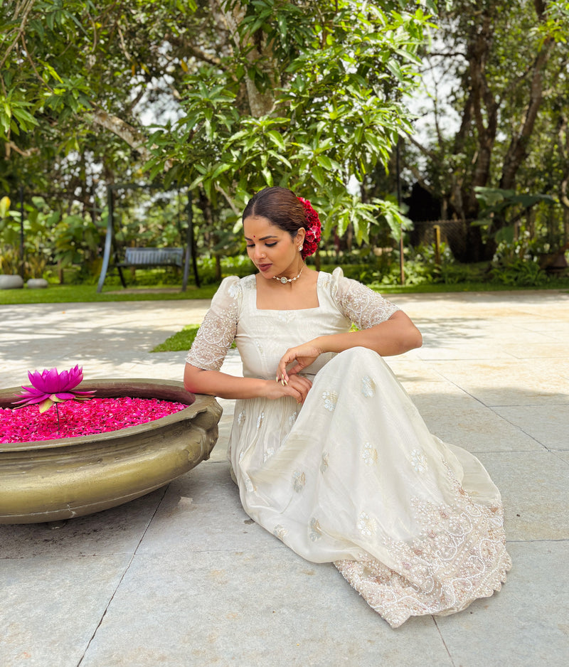 Ivory Floral Buti Dress